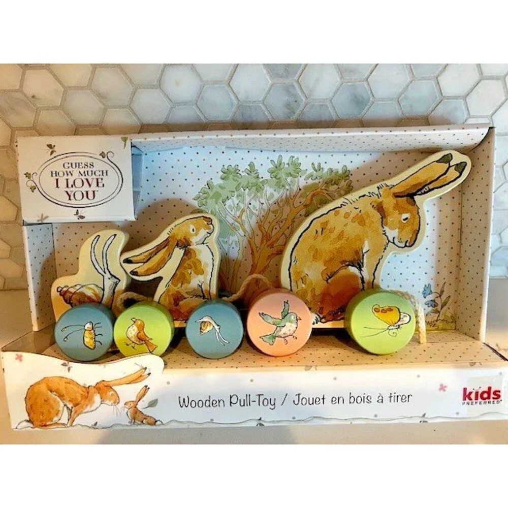 Guess How Much I Love You Wood Bunny Pull Toy Gift for Babies & Toddlers NIB